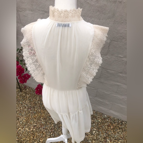 Sandro Paris sheer midi dress with lace detail size 2 - Picture 4 of 16